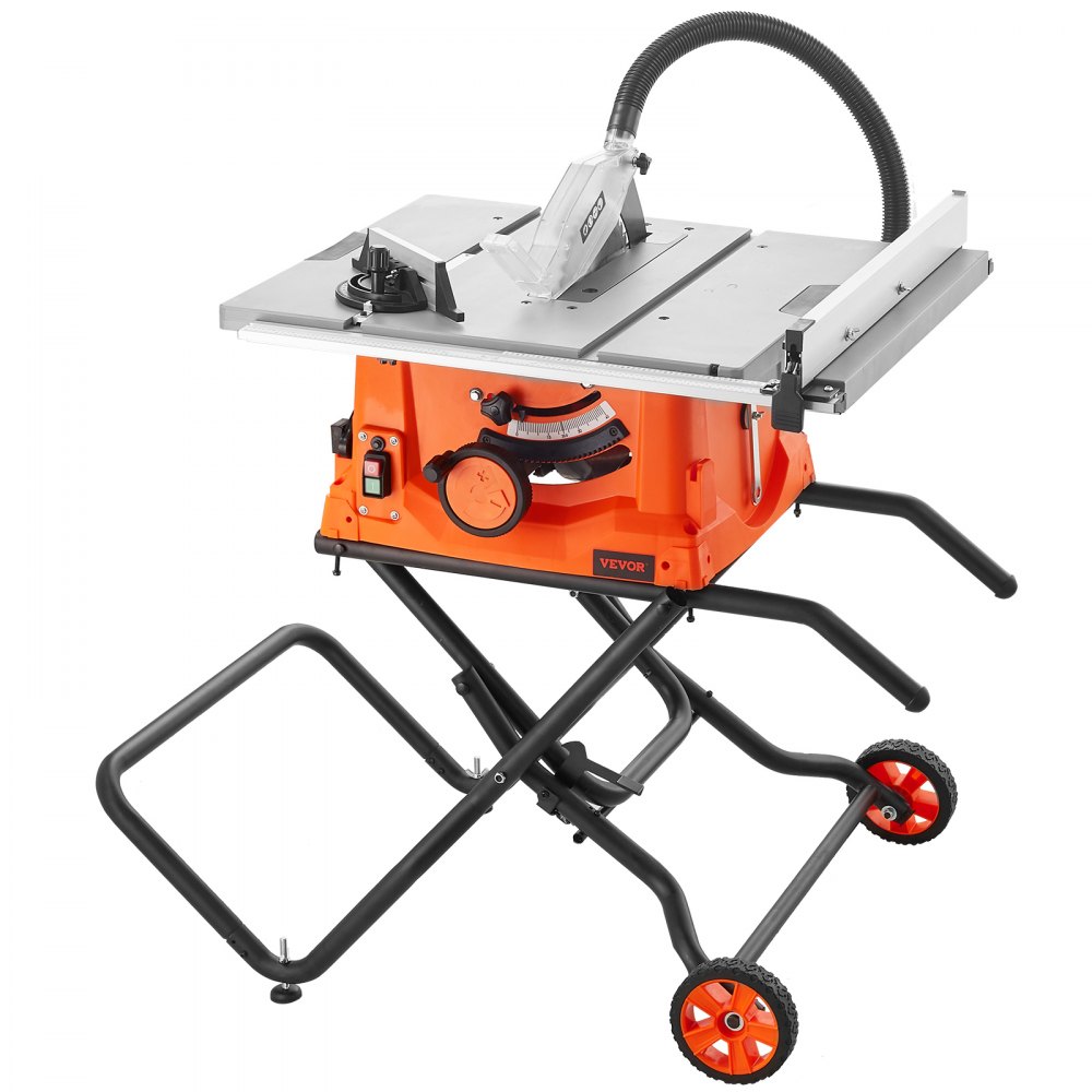Scie à table 1800 W, scie à table Ø254 mm, 4800 tr/min, section transversale 85 mm à 90°, coupe en biseau 55 mm à 45°, butée d'angle -60˚/60˚, idéale pour couper du bois et pour les projets de menuiserie de bricolage