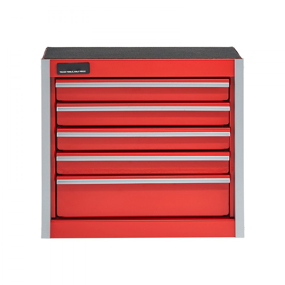 Gereedschapskist 218 x 118 x 205 mm, metalen gereedschapskist met 5 laden, gereedschapskist met EVA-inzetstukken en PP-voetkussens, zwaar staal met kogelgelagerde opening en poedercoating, rood Gereedschapskist 218 x 118 x 205 mm, metalen gereedschapskist met 5 laden, gereedschapskist met EVA-inzetstukken en PP-voetkussens, zwaar staal met kogelgelagerde opening en poedercoating, rood