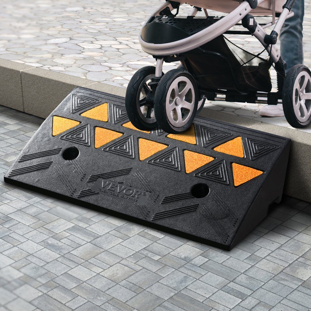 Drempelhelling massief rubberen deur drempelhelling max. draagvermogen tot 15 ton stoeprand 50x30x10,8cm rolstoeloprit oprit rubberen oprit geschikt voor oneffen stoepranden