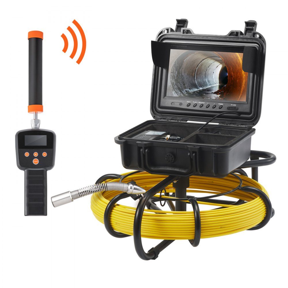 Kamera rurowa 50 m, 9 cali 720P Kamera inspekcyjna Kamera kanalizacyjna ze śledzeniem 512 Hz, baterią litową 12 V 4500 mAh Kamera endoskopowa IP68 do kanałów ściekowych, kanalizacji, drenów
