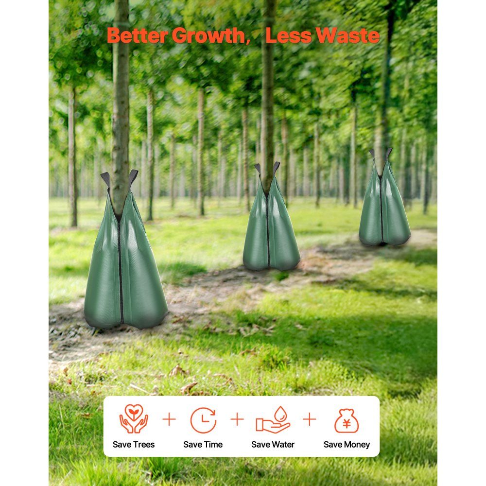Worki do podlewania drzew, zestaw 25 worków do podlewania 75 l dla nowych drzew, 5-9 godzin powolnego uwalniania, worki do podlewania zapinane na zamek błyskawiczny, system podlewania drzew do głębokiego ukorzeniania