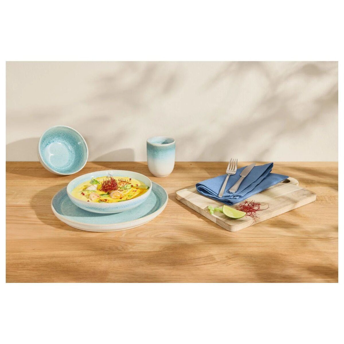 SILVERCREST® Geschirr-Set »Porto«, 24-teilig (Blau)