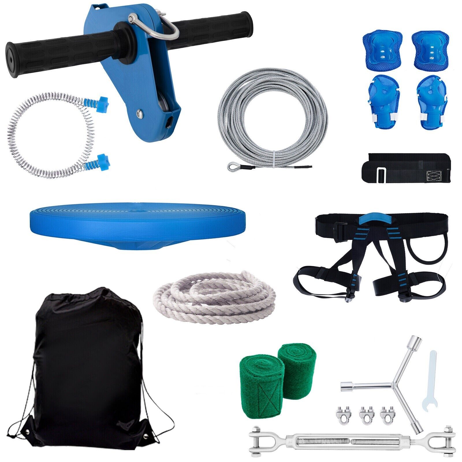Téléphérique Zipline pour enfants Kit de démarrage en corde d'acier de 80 pieds