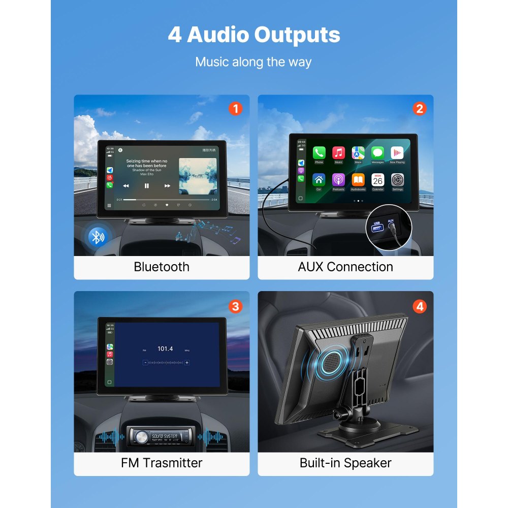 Kabelloses Autoradio (228,6 mm) HD-Radio mit Touchscreen, kompatibel mit Apple CarPlay & Android Auto, CarPlay-Bildschirm mit Rückfahrkamera, Sprachsteuerung, Mirror Link, Bluetooth-GPS-Navigation Kabelloses Autoradio (228,6 mm) HD-Radio mit Touchscreen, kompatibel mit Apple CarPlay & Android Auto, CarPlay-Bildschirm mit Rückfahrkamera, Sprachsteuerung, Mirror Link, Bluetooth-GPS-Navigation