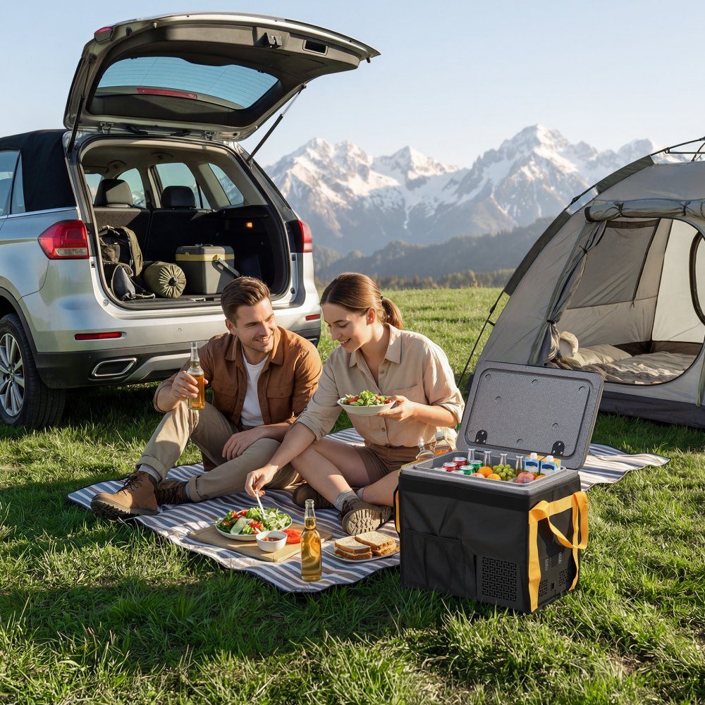 Glacière à compresseur 20 L, Réf. rigérateur de voiture en EPP ultraléger, glacière électrique avec contrôle par application, 12 V/24 V DC, -10 °C à 10 °C, pour camions, camionnettes, camping-cars, SUV, bateaux, voyages et camping