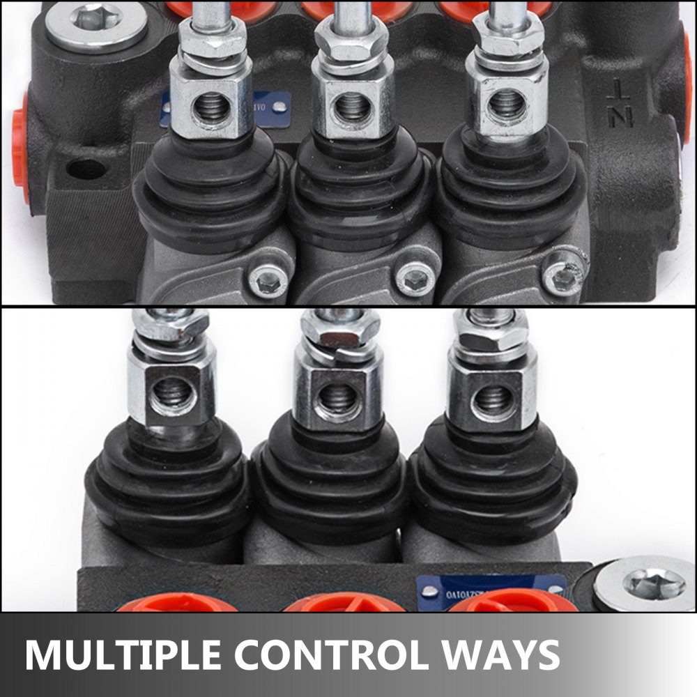 3 Bank Hydraulic Valve Hand Lever Valve, 11GPM Hydraulic Directional Control Valve Adjustable, 6.62kg Hydraulic Valve Hand Lever Valve Hydraulic Control Device for Agricultural Construction Machinery