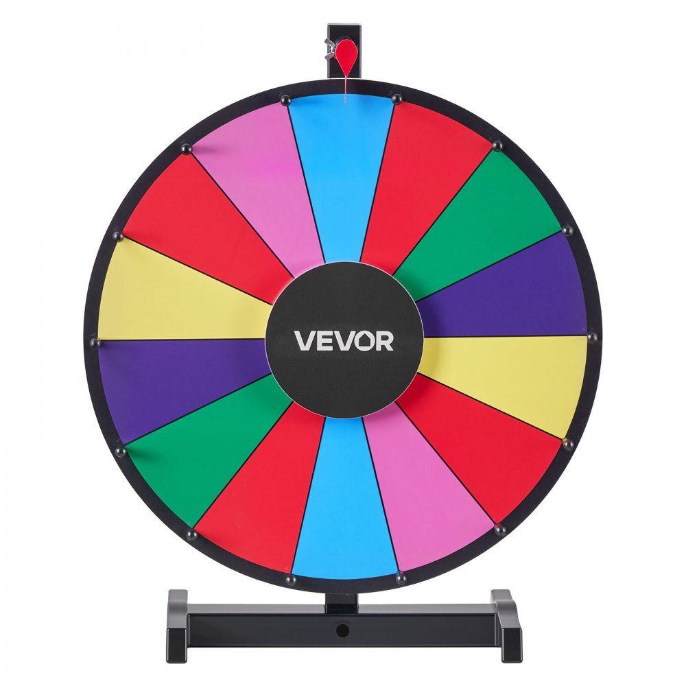 Roue de la Fortune, Roue de la Fortune (457 mm), 14 Compartiments, Roue de la Fortune avec Support, Jeux de Loterie, Gagner, Roulette, avec Tableau Éponge et 2 Marqueurs, 6 Couleurs, Roue des Prix, Idéale pour Fête, Pub, Foire Commerciale