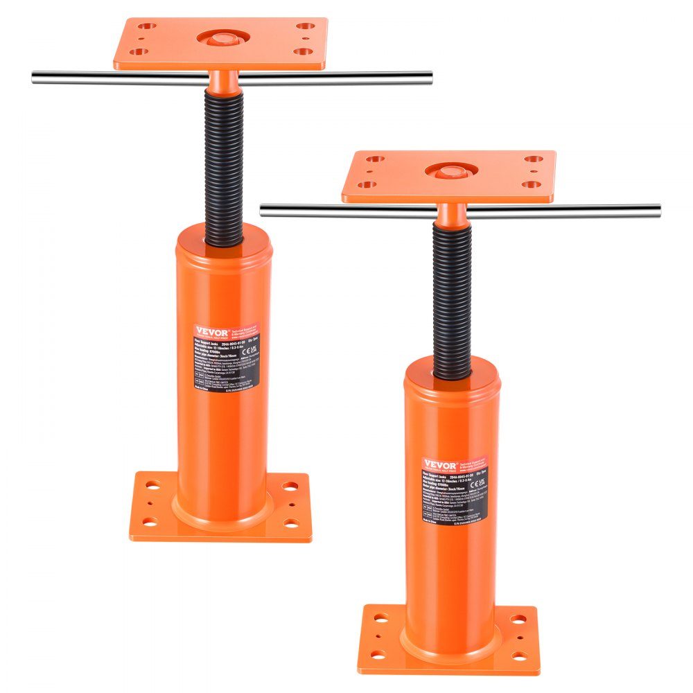 Home Use Floor Jack 2 Pack Height Range: 12" to 16" Maximum Load Capacity per Unit: 100lbs Adjustable Support Beam Basement Jack Post for Leveling Telescopic Steel Floor Jack for Temporary Support