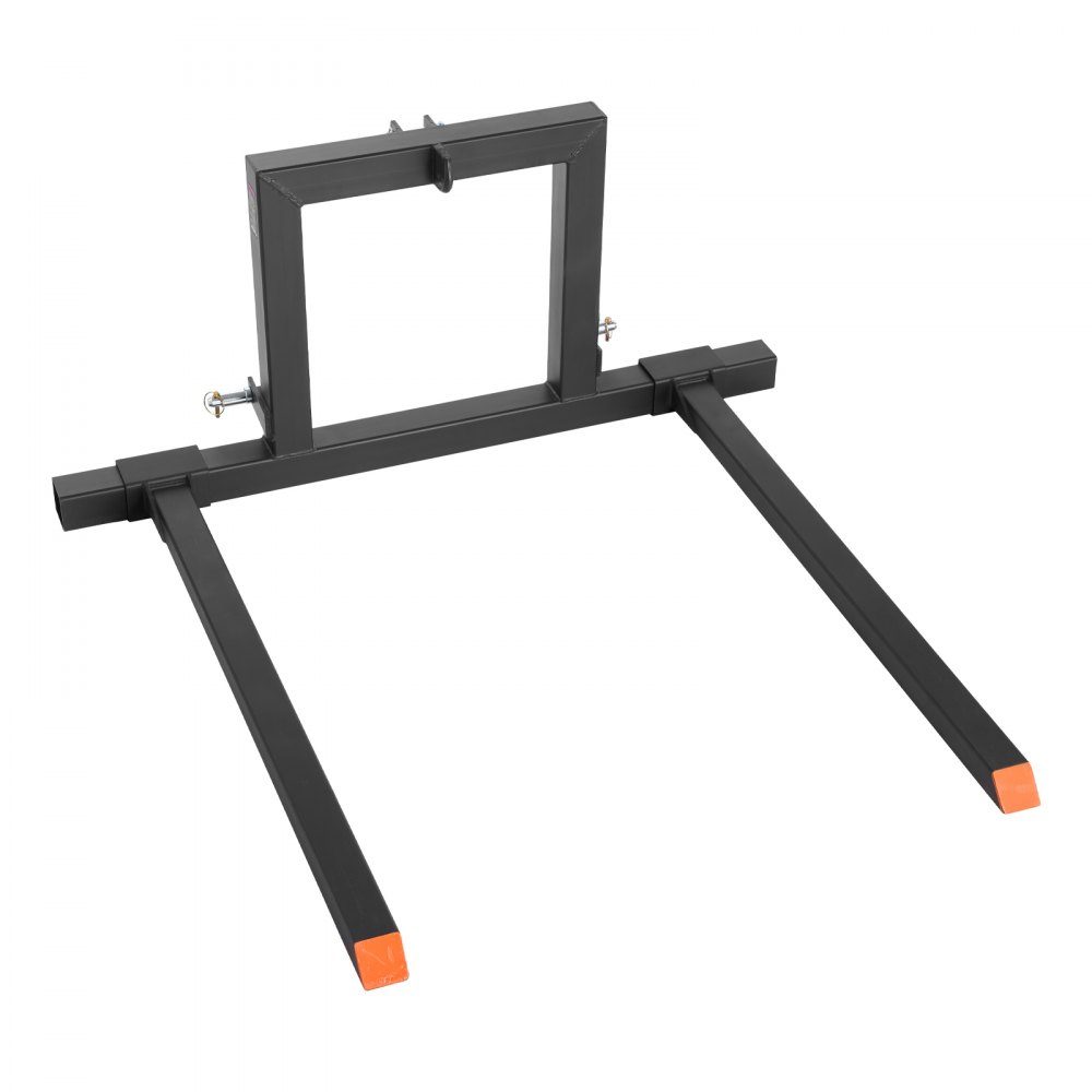Palettengabel 680 k, 3-Punkt-Klemmgabelträger, 1280 mm Gesamtlänge, Gabelzinken mit 735-1170 mm verstellbarer Gabelweite, Schnellkupplungs-Anbaugeräte für Traktoren der Kategorie 1
