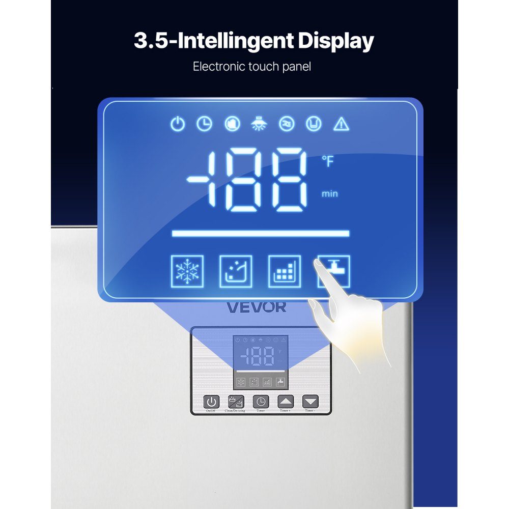 Commercial Ice Machine, 181kg/Day Ice Maker with 136kg Stainless Steel Storage Container, Automatic Self-Cleaning Ice Machine with Touch Screen for Bar, Cafe, Restaurant, Shop, Commercial