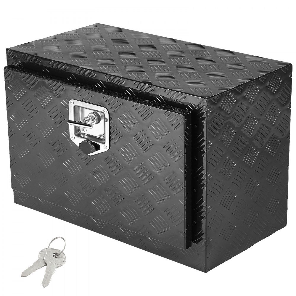 Truckbox gereedschapskist, aanhangwagenbox aan de onderkant, gereedschapskist 612x310x360mm pick-up opbergdoos, aluminiumlegering, 30kg zware gereedschapskist, afsluitbare opbergdoos