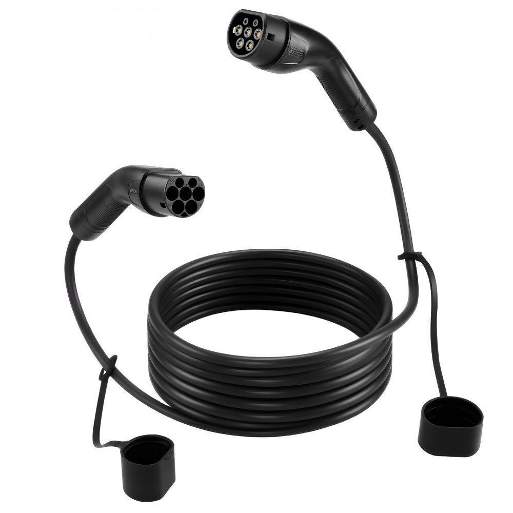 EV-Ladekabel, 16 A, 10 m, max. 11 kW, Verlängerungskabel, kompatibel mit Ladegeräten für Elektrofahrzeuge vom Typ 2, 3-Phasen-Wechselstrom, 480 V, 50 Hz, IP65, Autoladekabel mit Tragetasche