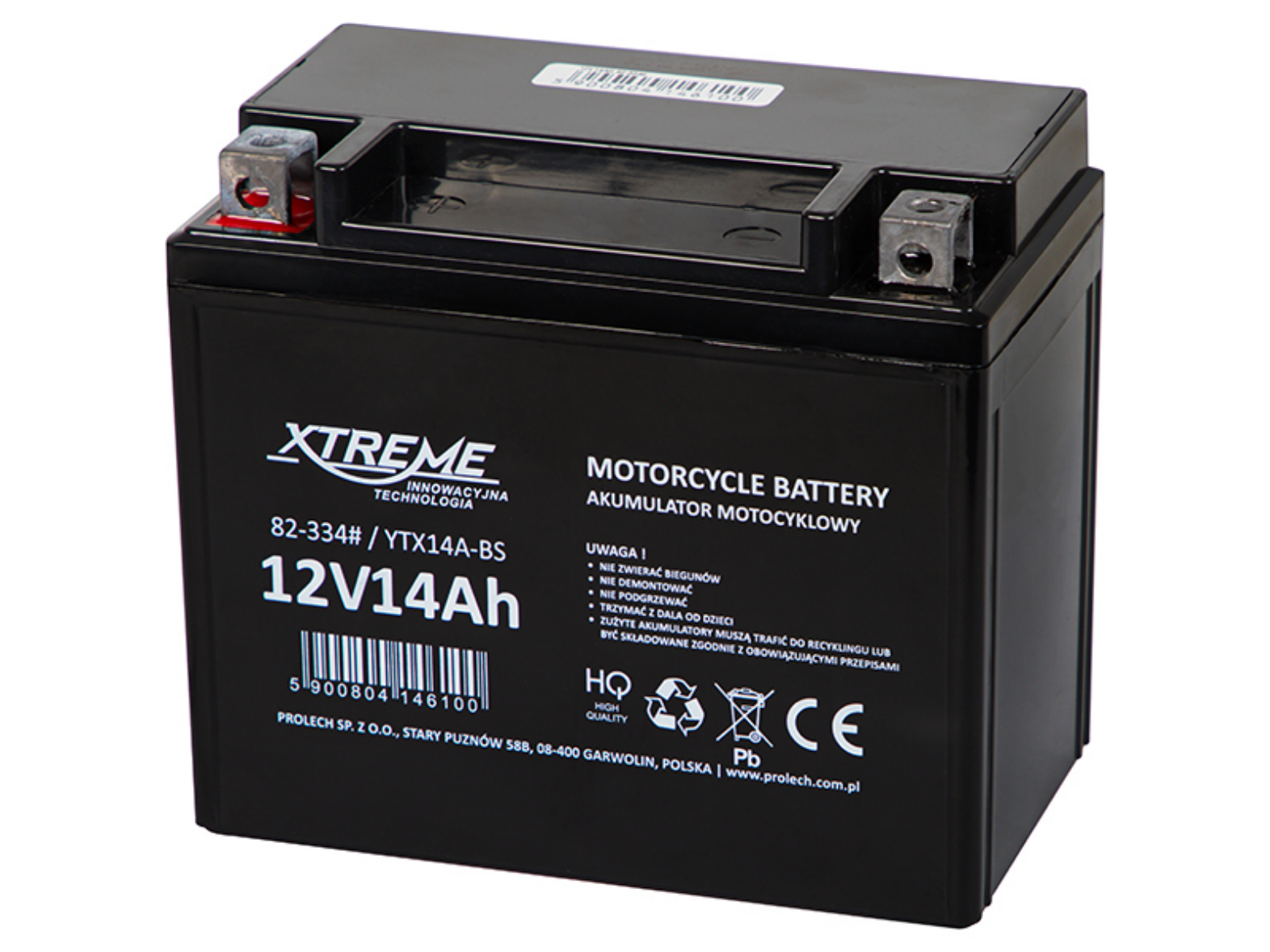 XTREME 12V 14Ah 230A SANS ENTRETIEN YTX14A-BS L+ – Art.-Nr. 82-334# – Art.-Nr. HT-47038