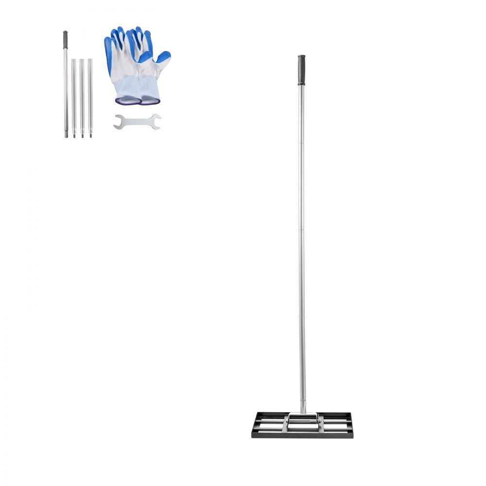 Lawn Squeegee Leveling Rake with 78" Handle, 17" x 10" Base Plate, Rust Resistant Carbon Steel Leveling Rake, 5 Adjustable Heights, Lawn Leveler for Yard and Golf Course