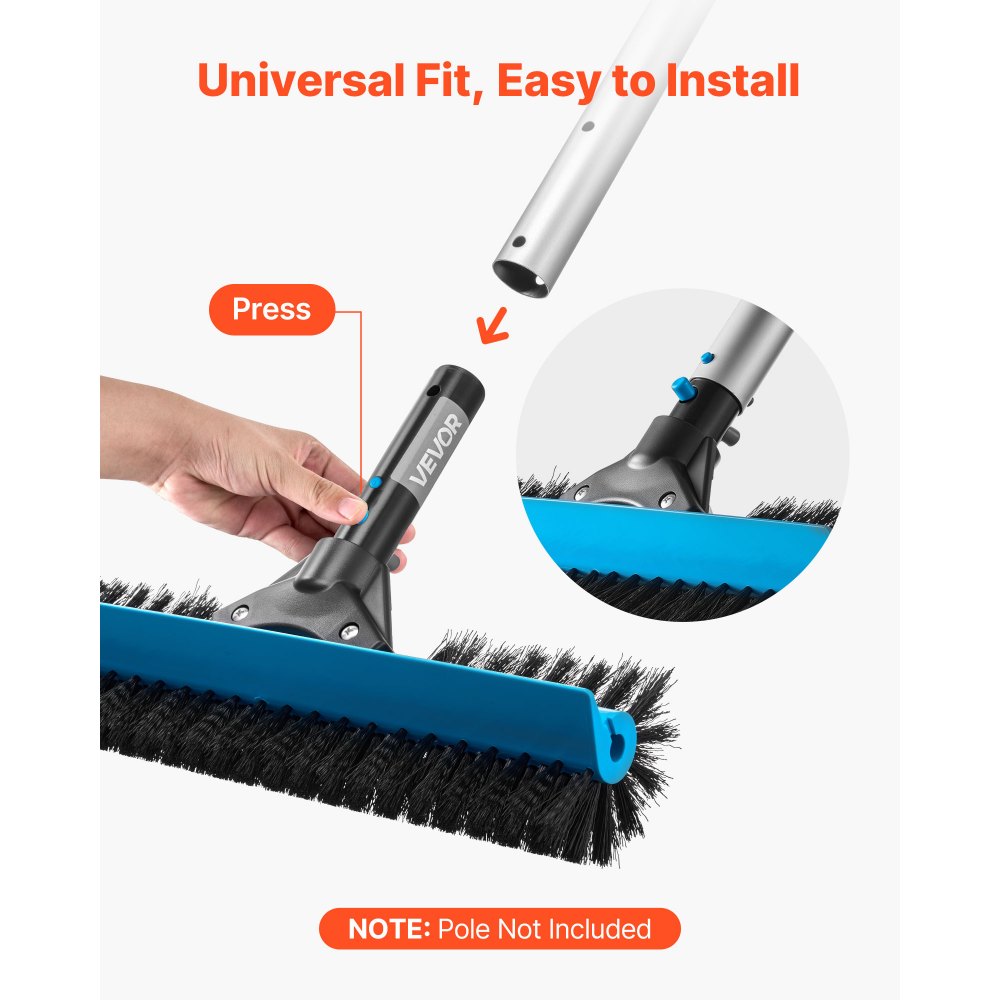 Tête de brosse de piscine, brosses à récurer (508 mm) avec poils en nylon et connecteur de tige en aluminium, tête de brosse pour nettoyer les murs de piscine creusée/hors sol (sans tige) Tête de brosse de piscine, brosses à récurer (508 mm) avec poils en nylon et connecteur de tige en aluminium, tête de brosse pour nettoyer les murs de piscine creusée/hors sol (sans tige)