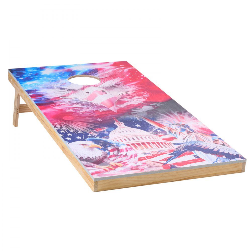 Cornhole-spelset (1255 x 600 x 302 mm), Cornhole-spelborden, draagbaar massief houten werpbord, Cornhole-spel voor volwassenen, inclusief 8 zitzakken en draagtas, voor tuin en achtertuin