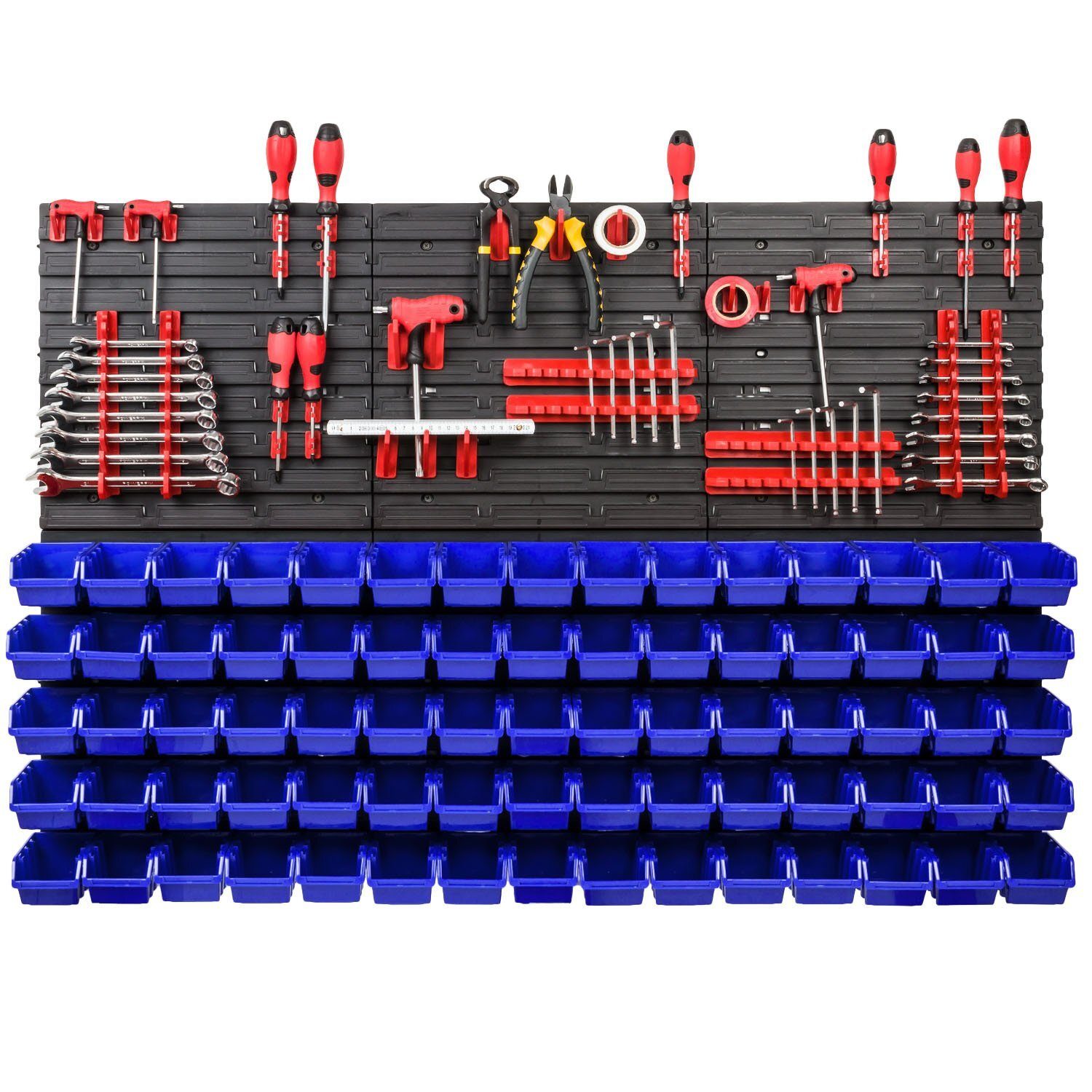 *BEST-SELLER* Ensemble mural à outils Porte-outils avec système de rangement mural perforé Étagère murale perforée à outils Ensemble d'étagères d'atelier