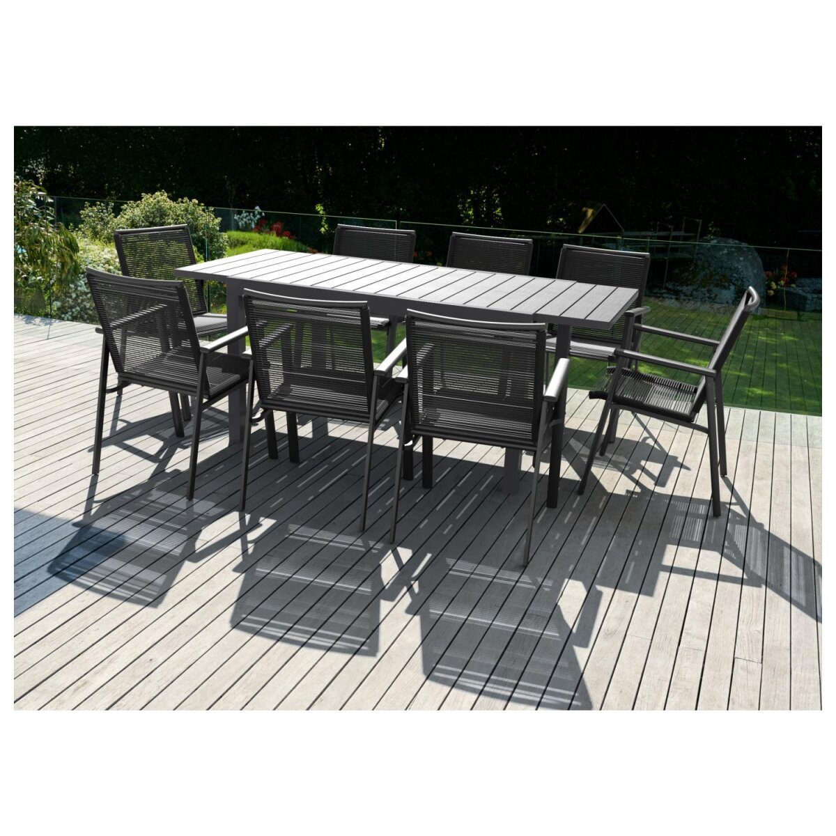 LIVARNO HOME table de jardin en aluminium « Miami », extensible, anthracite bon