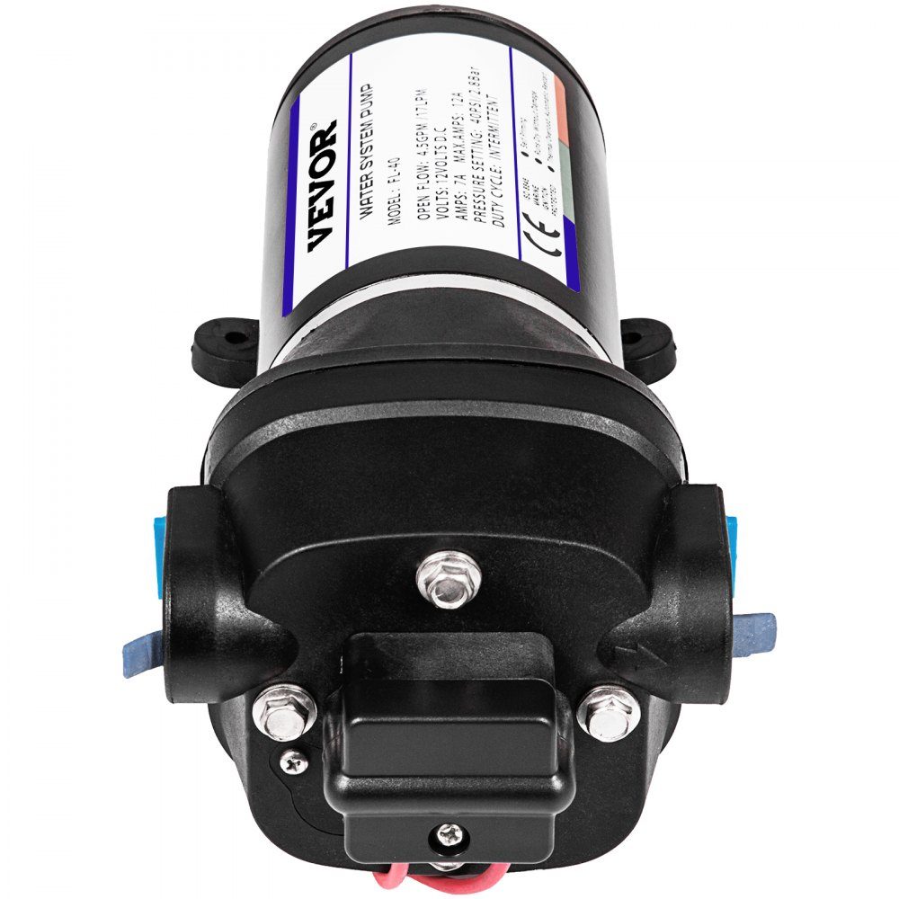 Wasserpumpe Hochdruckmembran 12 V, Hochdruckwasserpumpe 17 L/min, selbstansaugende Membranpumpe 2m, 3-Kammer-Membran, Membranpumpe mit Thermoschutz, für Kraftfahrzeuge, Wohnmobile