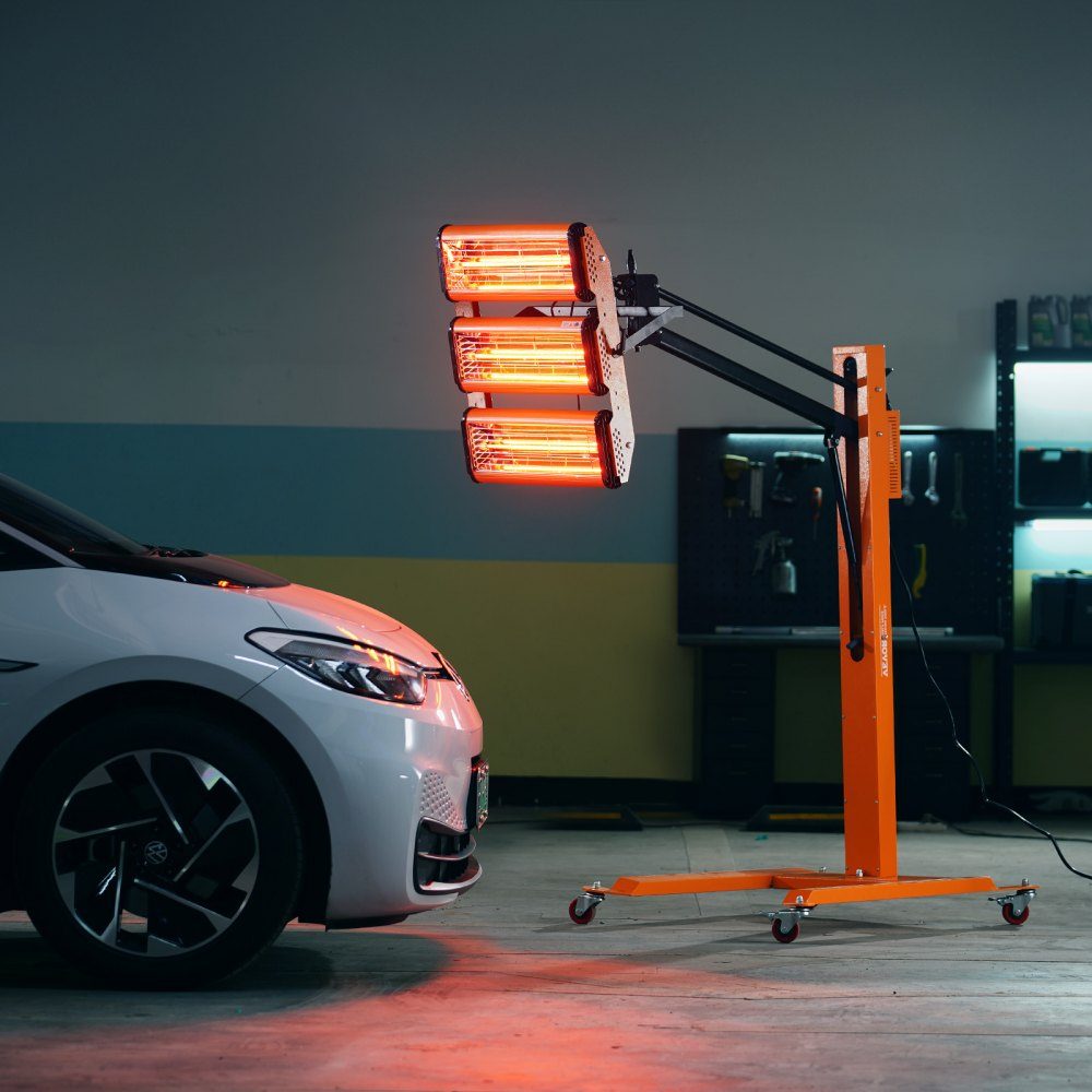Infrared Curing Lamp, 3300W, 1-60 Min Time Setting, Automatic Curing Lamp with Auto Heater and Holder, 8.61 Square Feet Baking Area, Spray Bake Booth Heaters, Paint Dryer