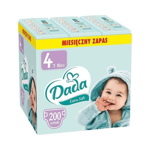 Extra Soft 4 Maxi luiers 200 stuks, met aloë-extract 7-16 kg