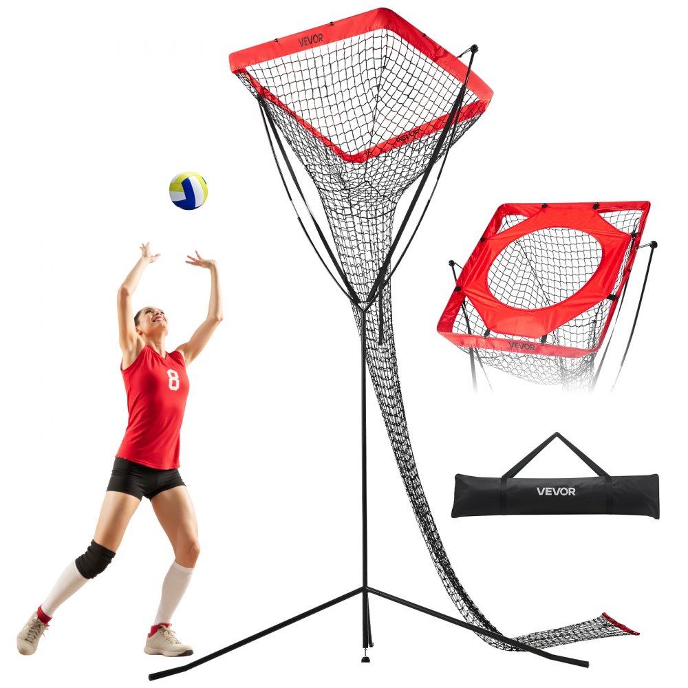 Volleyball trainer net training device, angle and height adjustable volleyball trainer, portable practice net with steel base, carrying bag, target net for hitting and smashing Volleyball trainer net training device, angle and height adjustable volleyball trainer, portable practice net with steel base, carrying bag, target net for hitting and smashing