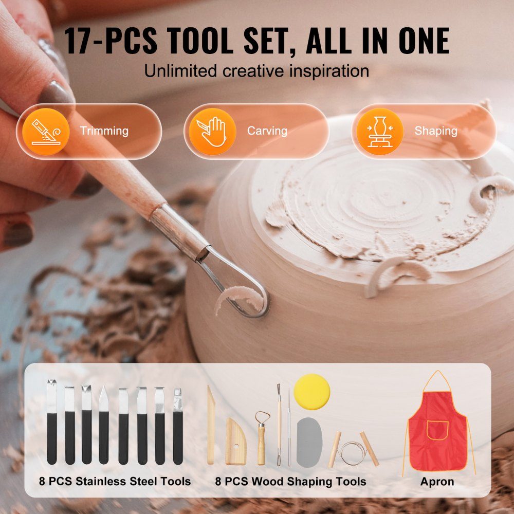 Pottery Wheel, 28cm Pottery Molding Machine, 450W Electric Pottery Wheel with Pedal and LCD Touch Screen, Direct Drive Ceramic Wheel and 3 Support Legs for DIY, White