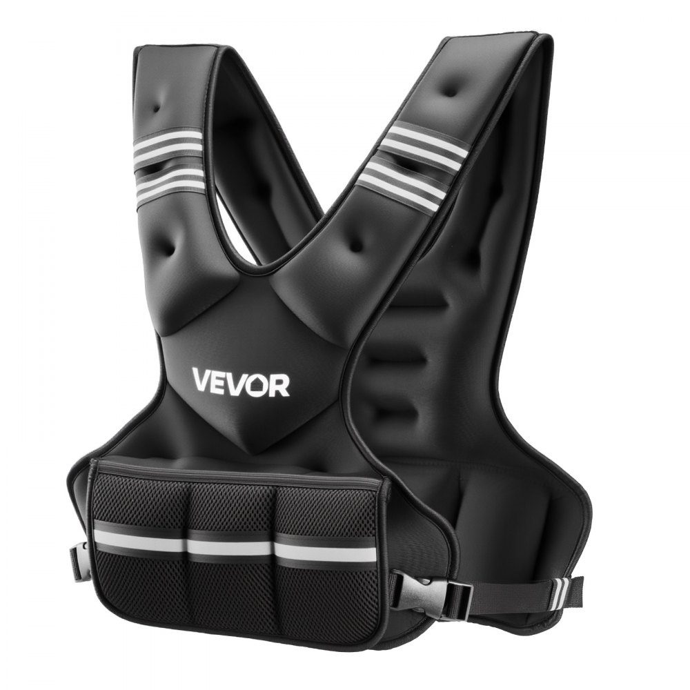 Adjustable Weight Vest 5-9.1kg with 6 Iron and Sand Weights and Reflective Strip Body Weight Vest Training Set for Men Women Training Equipment for Strength Training Running