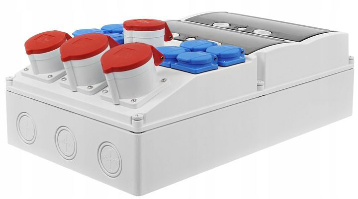 Elektrischer Wandverteiler Digitalzähler 8x 230 V 16A / 2 x 16A / 2 x 32A Komplettset Baustromverteiler GEBÄUDESCHALTANLAGE Schaltanlage