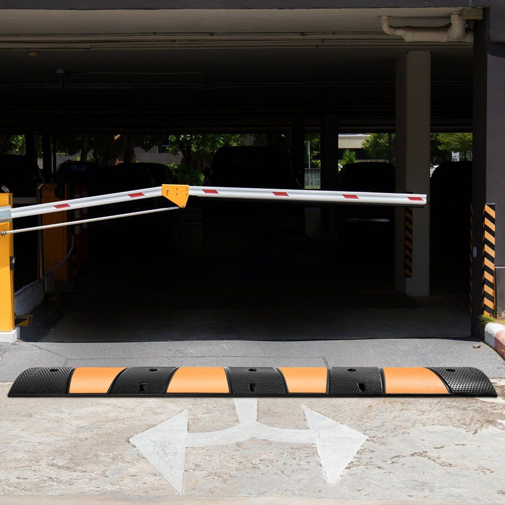 Gummi-Kabelbrücke, Überfahrschutz, Doppelkanal, 2 Einheiten, Kabelschutz, belastbar bis 9980 kg, Maße 185x31x5,5 cm, Schlauchbrücke geeignet für Asphalt-, Beton- & Kiesflächen