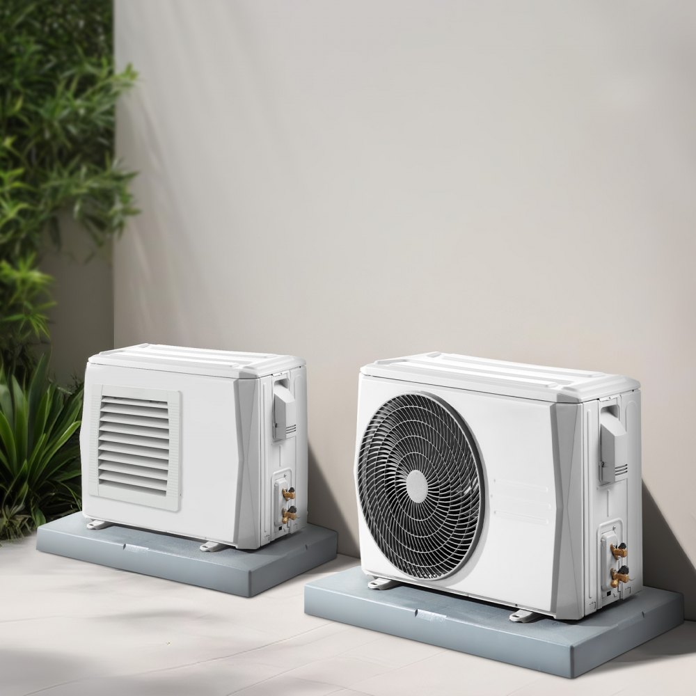 Mini coussin divisé, pour systèmes de pompe à chaleur de climatiseur sans conduit 9000-36000 BTU, coussinets anti-vibrations en plastique 960x460x74mm pour unités de condensateur extérieures, charge maximale 181kg