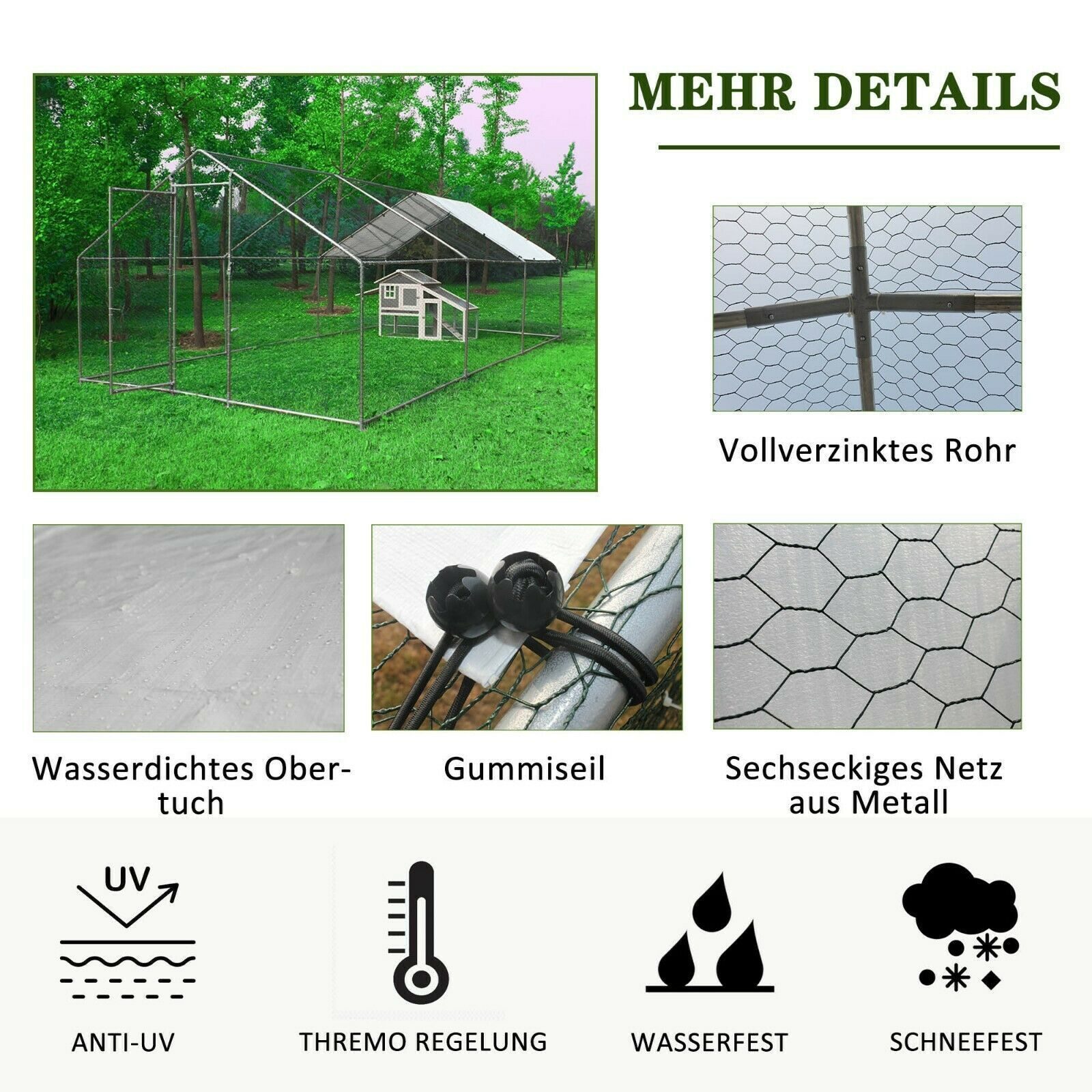 Hühnerkäfig Käfig Kleintierstall Huhn Hühnerstall Hühnerhaus Außengehege Kleintiergehege Voliere Hundehütte