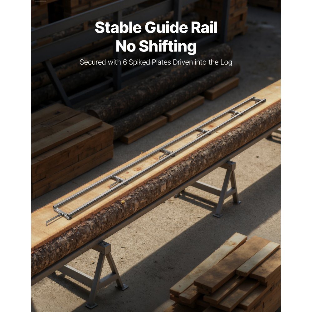 Sawmill Rail Guide System 4.5m, 6 Crossbar Chainsaw Milling Kits, Aluminum Saw Milling Rail System for Chainsaw, 4 Wedge Rail Milling Guide Kit for Construction Workers and Woodworkers