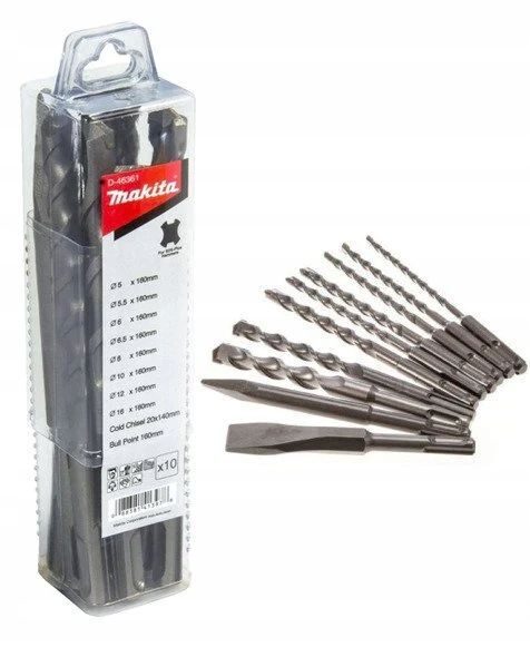 Makita Bohrer- und Bit-Set „SDS-Plus Bohrmeißel-Set Bohrer-Set 10-teilig Makita D-46361“, (10-teilig)
