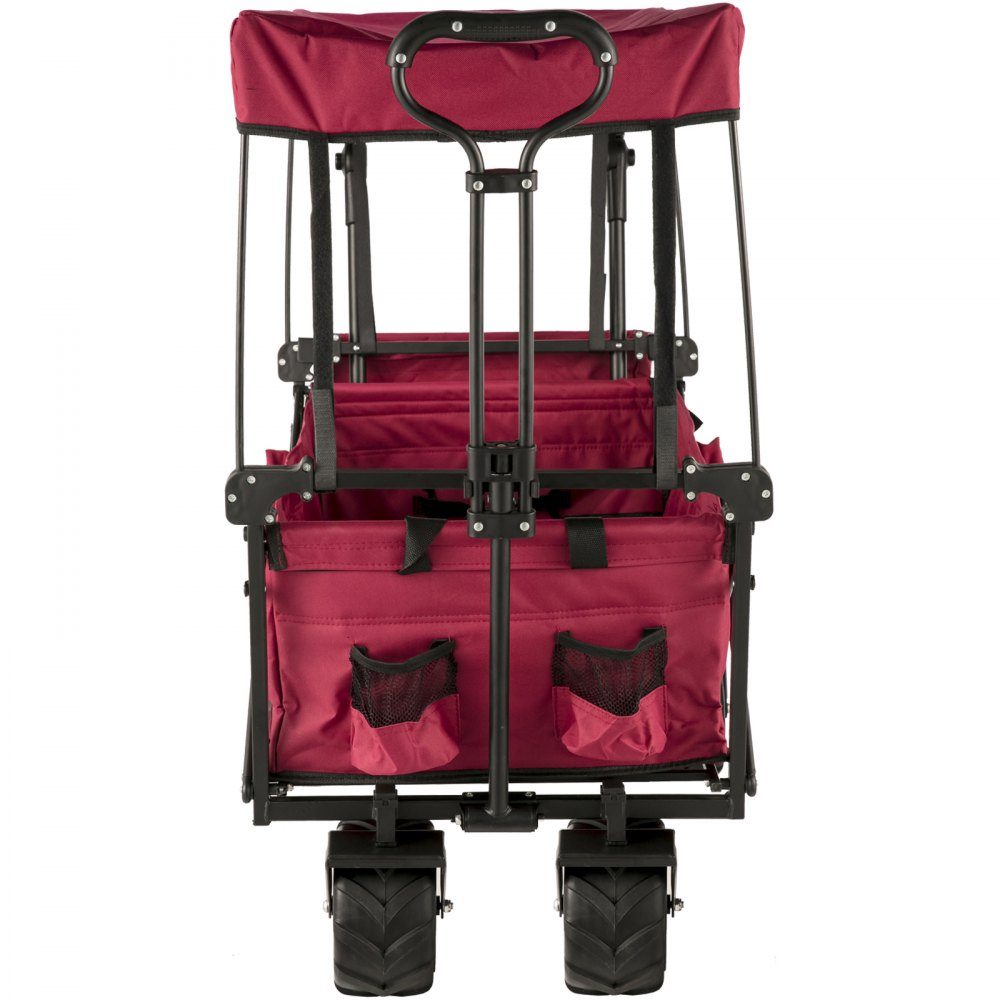 Camion Pliable Camion Pliant Noir Toit Amovible Camion Pliant en Tissu Oxford 600D Grande Roue Camion Pliant Portable Poignée réglable Convient pour Les Sports de Jardin de Plage