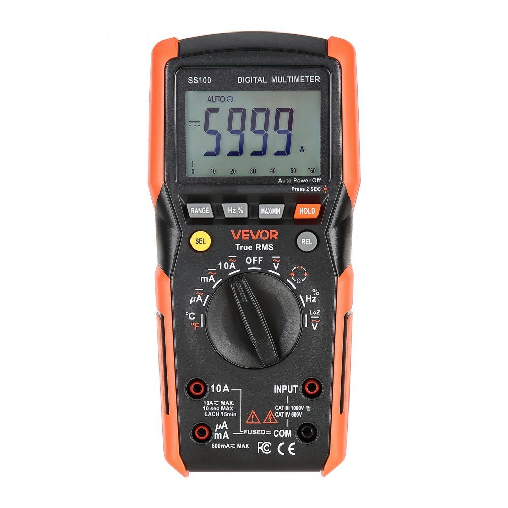 Digital Multimeter, 6000 Count TRMS DC/AC Voltmeter Current Tester, Autoranging for Current, Voltage, Resistance, Capacity, Temperature, Diodes, Continuity, Low Impedance Measurement