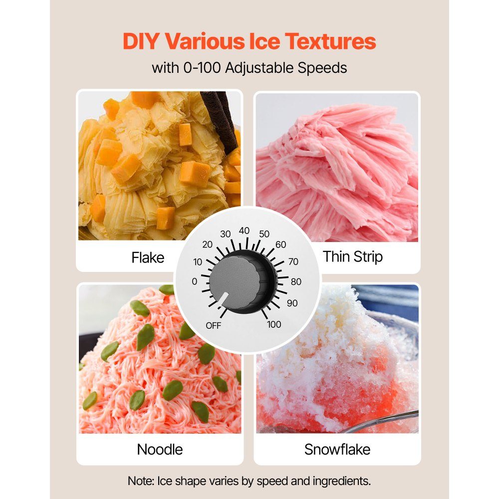Snowflake Ice Machine, 80kg/day Ice Shaving Machine, Ice Shaver with Stainless Steel Blade, Electric Bingsu Machine with 1.8L Tank, 90 Quick Cooling, for Small Events at Home
