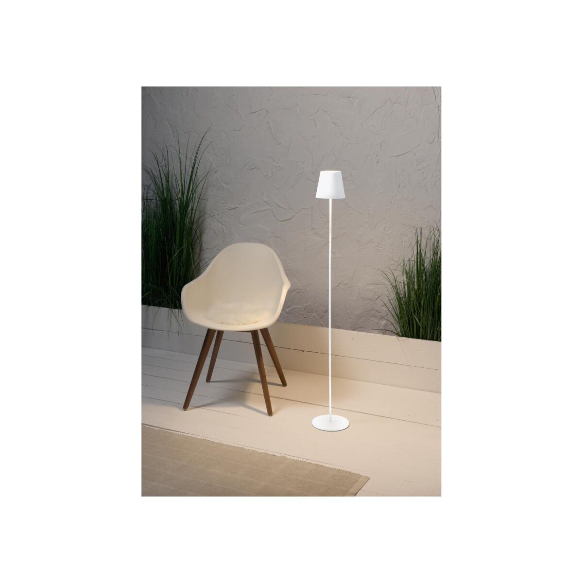 LIVARNO home batteriebetriebene LED-Stehleuchte, mit USB und Touchdimmer, weiß