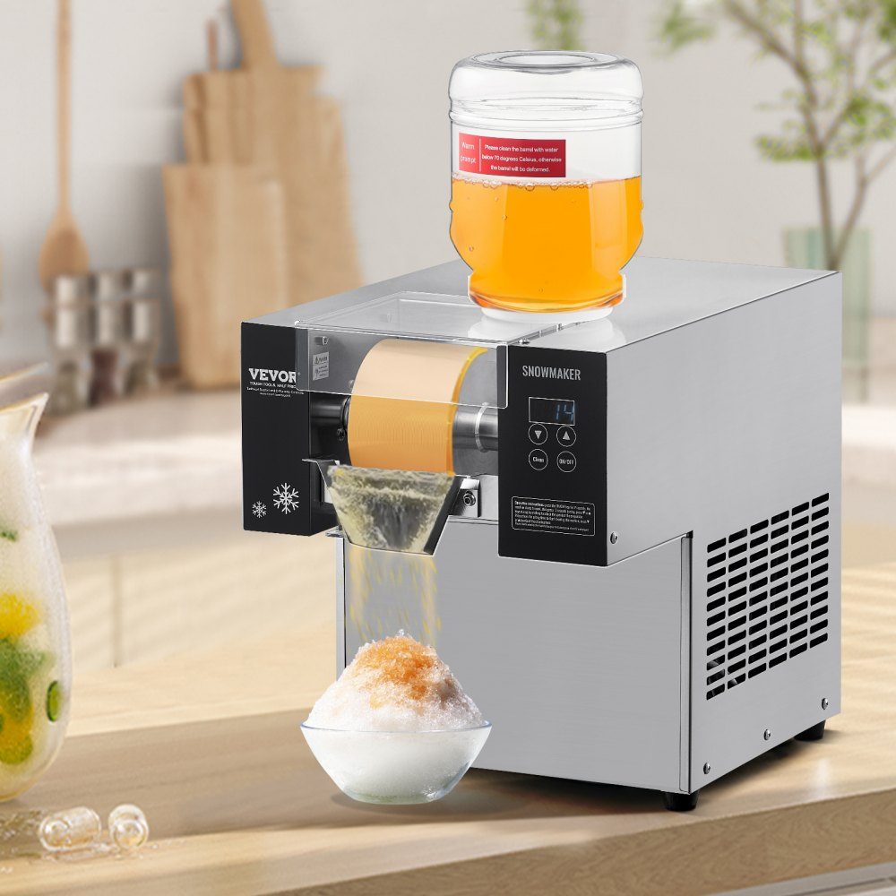 Commercial Snowflake Ice Machine, Snow Ice Machine, 80kg/24 Hours Snowflake Ice Machine, Ice Shaver, Electric Snow Cone Maker with Air Cooling System and Touch Screen for Bakery Cafe