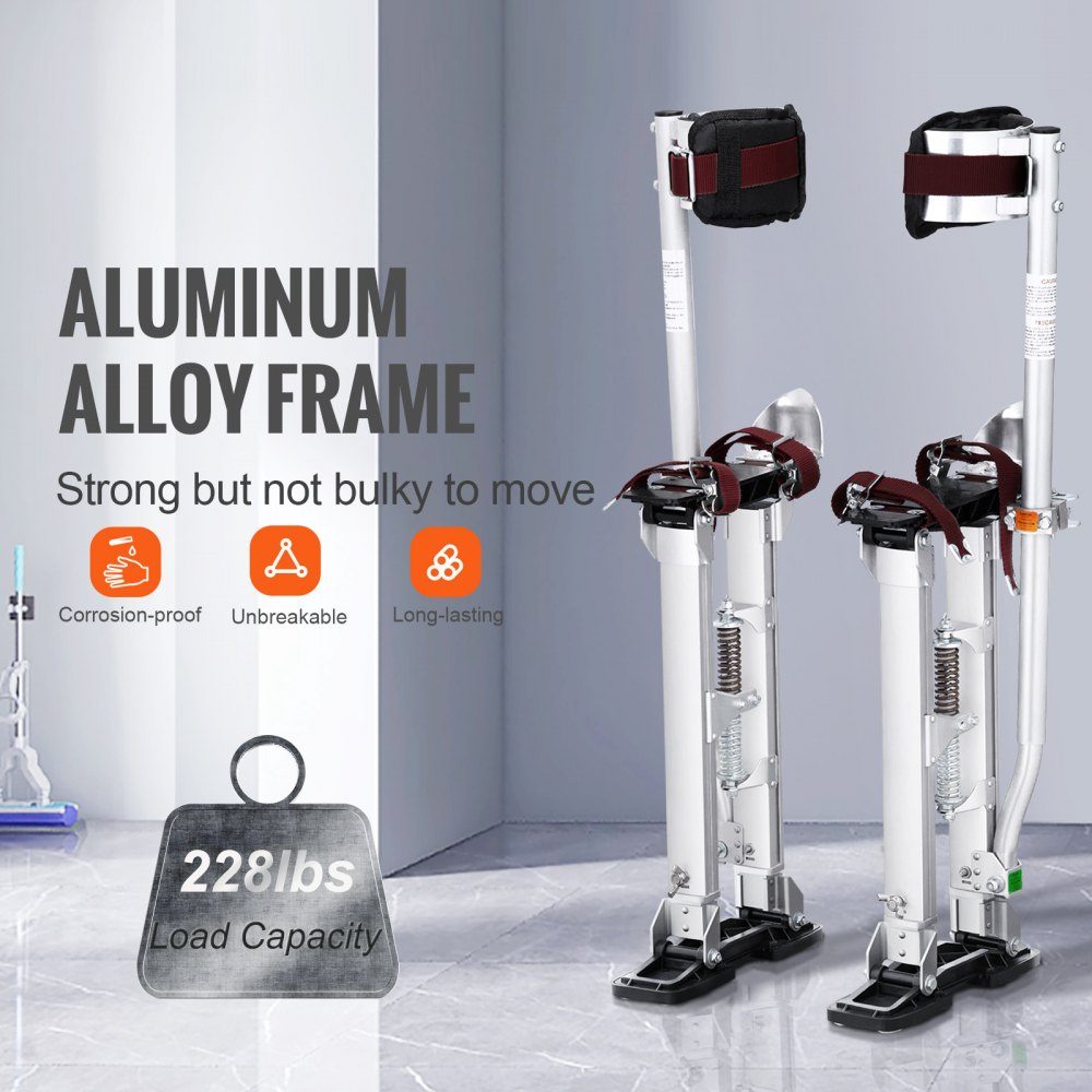 Szczudła robocze Płyta gipsowo-kartonowa 18-30" Aluminiowe szczudła z regulacją wysokości Konstrukcja sufitu Udźwig 103 kg Nośność Szczudła malarskie 27-29 cm Rozmiar stopy do malowania Dekoracja wnętrz Przycinanie drzew Prace elektryczne