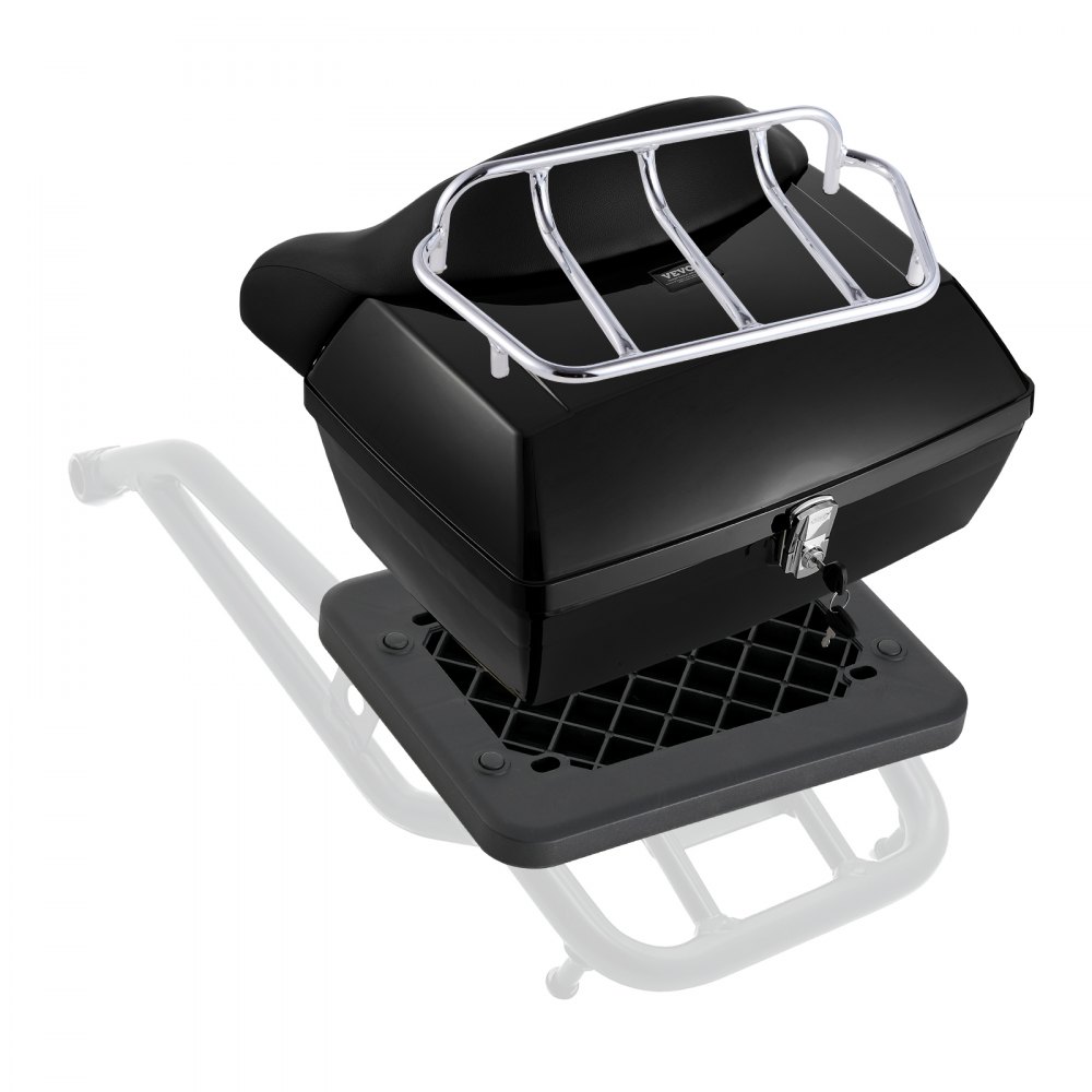 Motorcycle Top Case Motorcycle Case 48L Universal Rear Box Made of PP Material, Waterproof & Removable Motorcycle Top Box with Multi-Hole Base & Shelf Helmet Case (565 x 500 x 380 mm) Motorcycle Top Case Motorcycle Case 48L Universal Rear Box Made of PP Material, Waterproof & Removable Motorcycle Top Box with Multi-Hole Base & Shelf Helmet Case (565 x 500 x 380 mm)