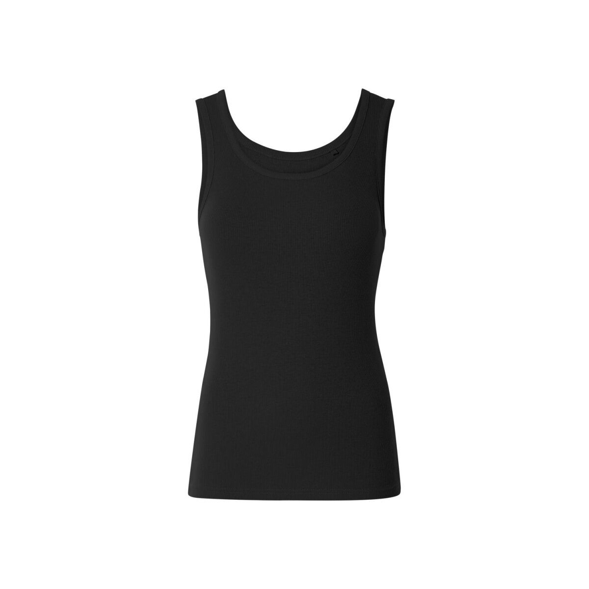 esmara® lot de 2 hauts pour femme, en qualité côtelée tendance, XS, noir/vert