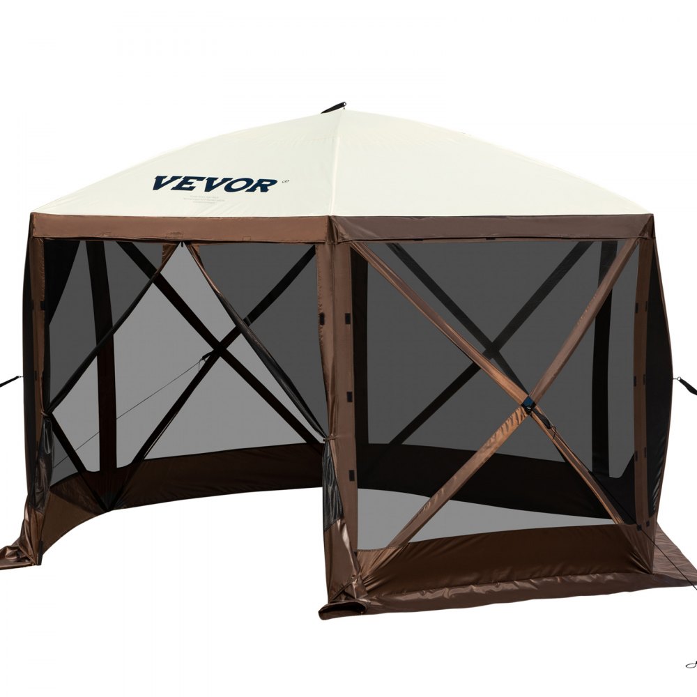 Gazebo Tent 12x12ft 6 Sided Pop Up Camping Canopy Tent with Mesh Windows, Portable Carry Bag, Pegs, Large Shade Tents for Outdoor Camping, Lawn and Backyard Gazebo Tent 12x12ft 6 Sided Pop Up Camping Canopy Tent with Mesh Windows, Portable Carry Bag, Pegs, Large Shade Tents for Outdoor Camping, Lawn and Backyard