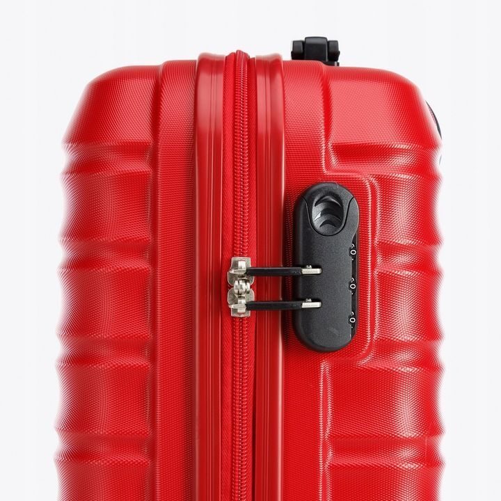 Valise premium valise de voyage valise de bord avec baleines plastique ABS 34l rouge