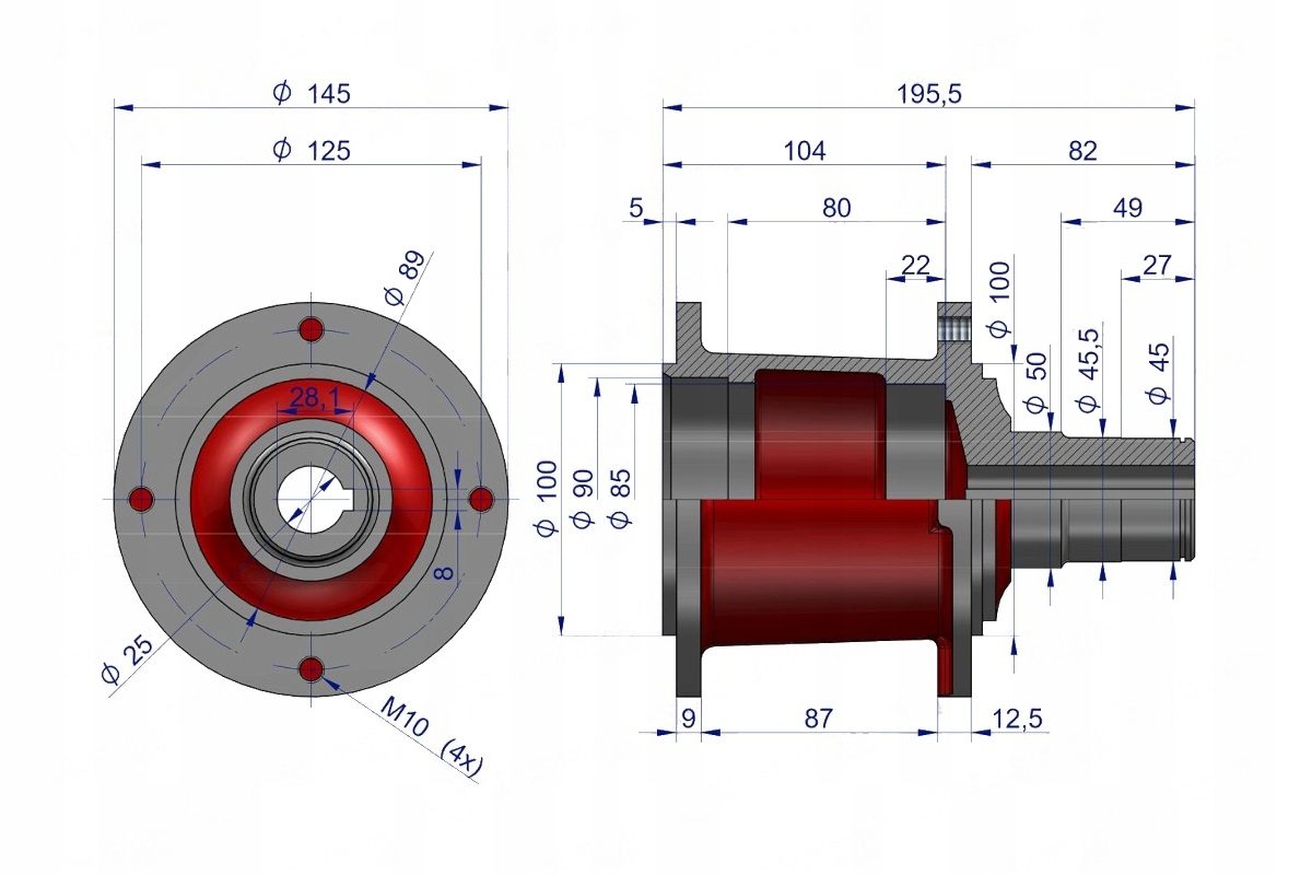 Moyeu à disque pour tondeuse rotative Famarol 1,65 m 5036010790 8245-036-010-790, 5036010790