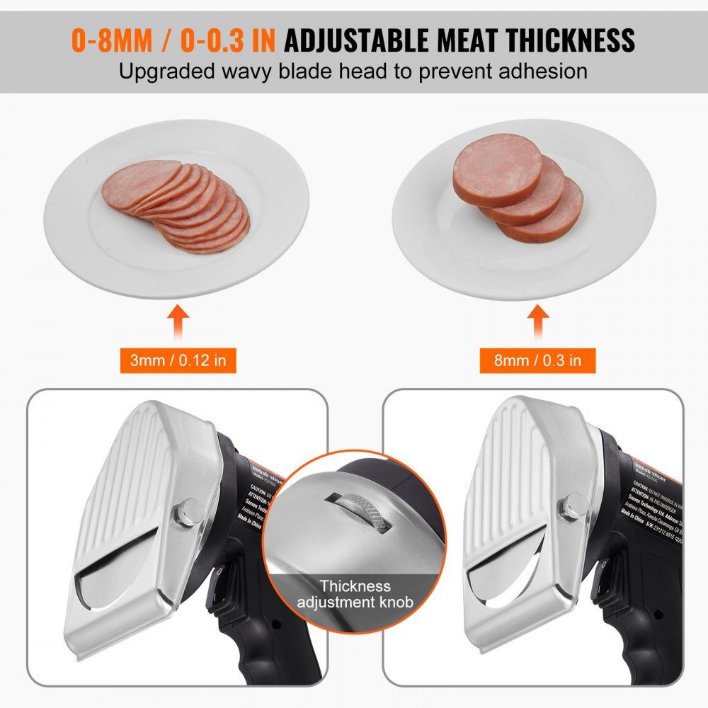Elektrisches Shawarma-Messer, 80 W, türkisches Kebab-Messer, kommerzieller Gyro-Schneider aus Edelstahl, Döner-Kebab-Fleischschneider mit 2 Klingen, 100 mm Klingendurchmesser