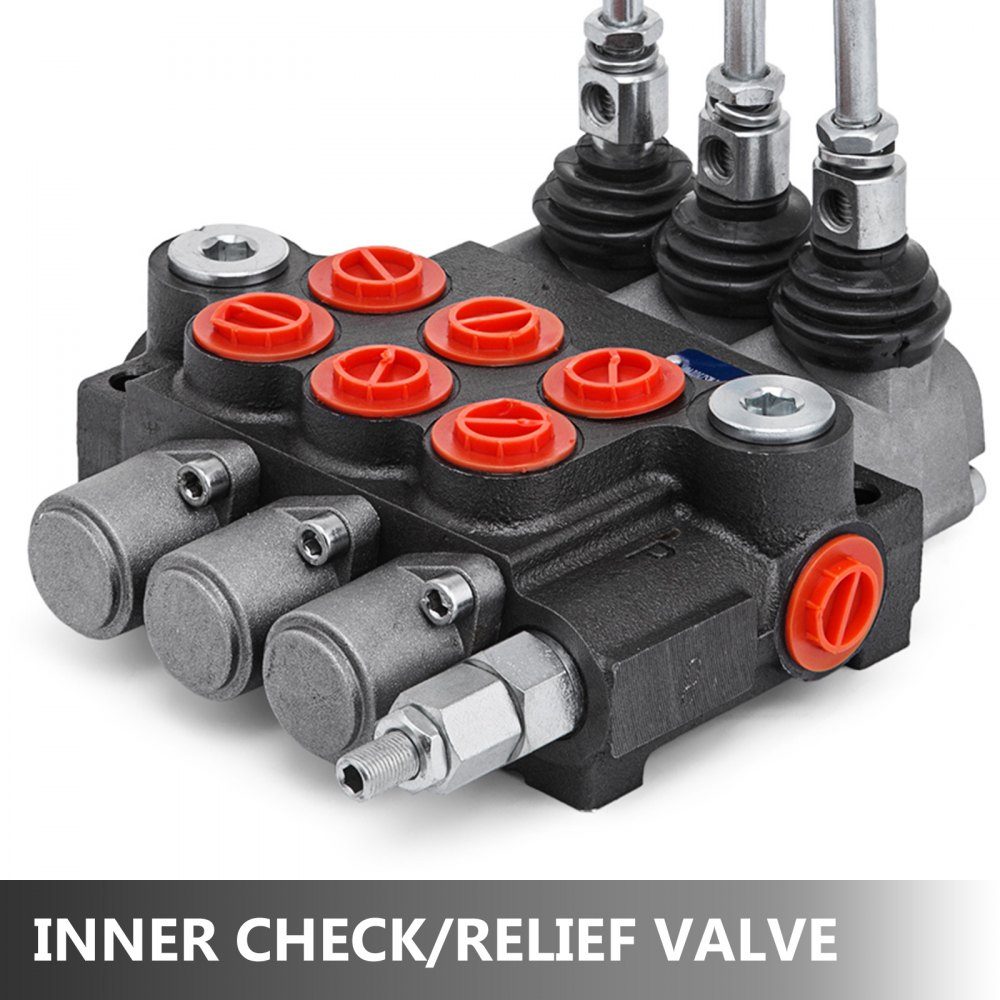 3 Bank Hydraulic Valve Hand Lever Valve, 11GPM Hydraulic Directional Control Valve Adjustable, 6.62kg Hydraulic Valve Hand Lever Valve Hydraulic Control Device for Agricultural Construction Machinery