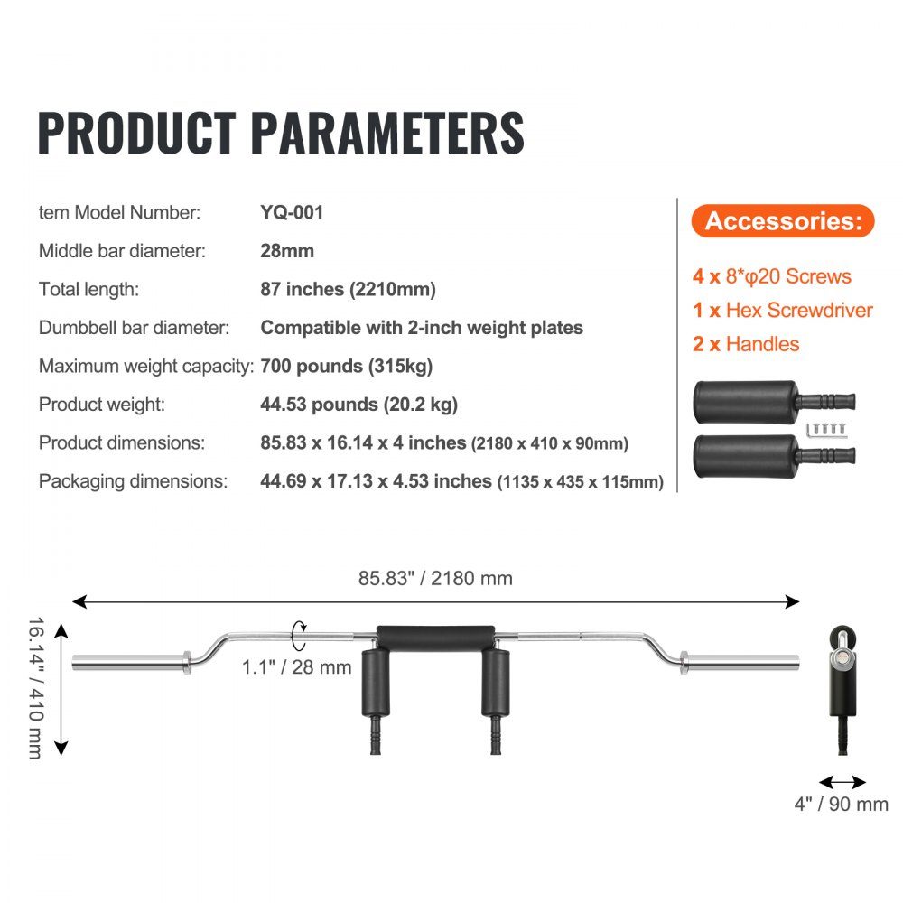 Dumbbell bar dumbbell bar 2210 mm total length, barbell storage stand 315 kg load capacity, curl dumbbell bars steel barbell set, dumbbells, strength training