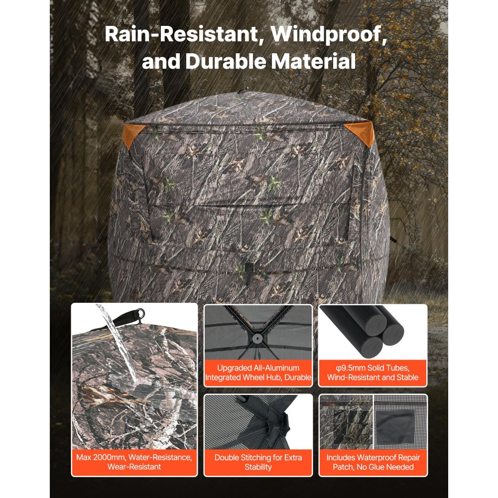 Tente de chasse, cachette de chasse pour 4 à 5 personnes, panneaux de fond transparents avec sac de transport, tente de camouflage robuste avec porte et fenêtre à fermeture éclair silencieuse, abri de chasse pour moutons, cerfs et lapins Tente de chasse, cachette de chasse pour 4 à 5 personnes, panneaux de fond transparents avec sac de transport, tente de camouflage robuste avec porte et fenêtre à fermeture éclair silencieuse, abri de chasse pour moutons, cerfs et lapins
