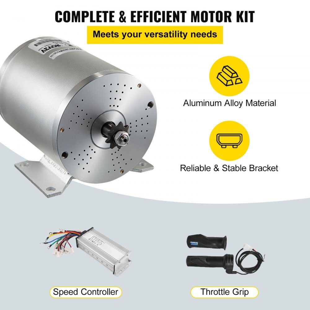 Bürstenloser Motorsatz 48 V, elektrischer bürstenloser Steuermotor 1800 W, elektrischer bürstenloser Gleichstrommotor, bürstenloser Elektromotor, bürstenloser Elektromotor